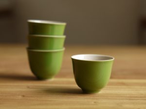 Dehua Handmade Gourd Green Kungfu Teacup Ceramitique