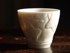 Chinese Blanc De Chine Porcelain Sculpture Teacup Ceramitique